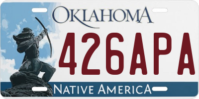 OK license plate 426APA
