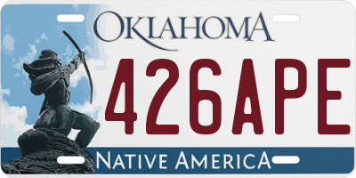 OK license plate 426APE