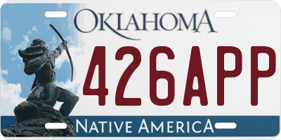 OK license plate 426APP