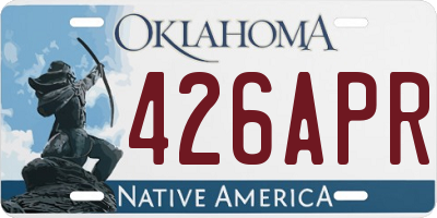 OK license plate 426APR