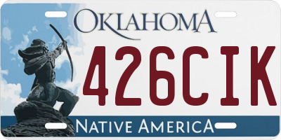 OK license plate 426CIK