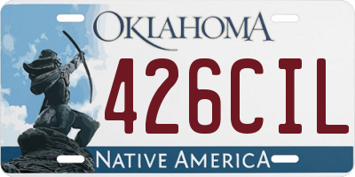OK license plate 426CIL