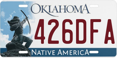OK license plate 426DFA