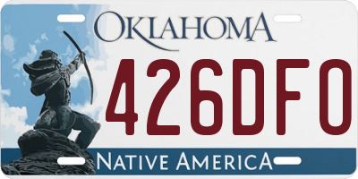 OK license plate 426DFO
