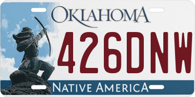 OK license plate 426DNW