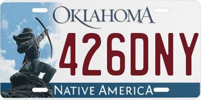 OK license plate 426DNY