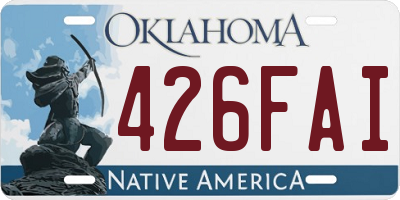 OK license plate 426FAI