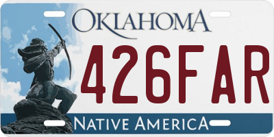 OK license plate 426FAR