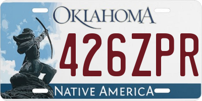OK license plate 426ZPR