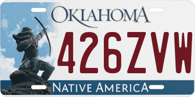 OK license plate 426ZVW