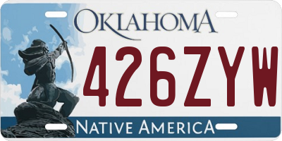 OK license plate 426ZYW