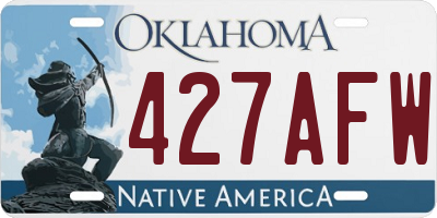 OK license plate 427AFW