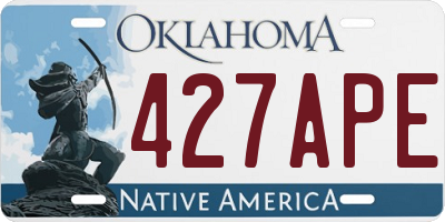 OK license plate 427APE