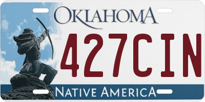 OK license plate 427CIN