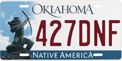OK license plate 427DNF
