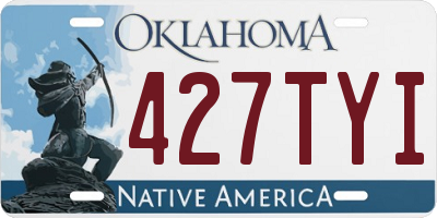 OK license plate 427TYI