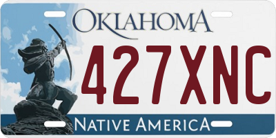 OK license plate 427XNC