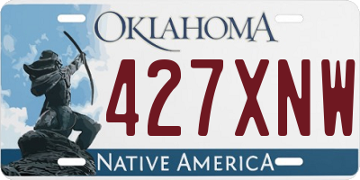 OK license plate 427XNW