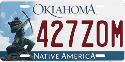 OK license plate 427ZOM