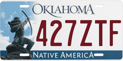 OK license plate 427ZTF