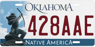 OK license plate 428AAE