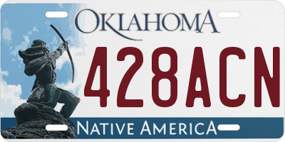 OK license plate 428ACN