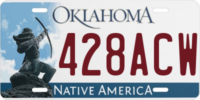 OK license plate 428ACW