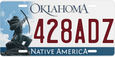 OK license plate 428ADZ