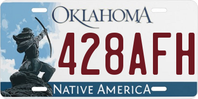 OK license plate 428AFH