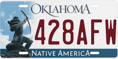 OK license plate 428AFW