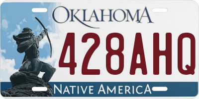 OK license plate 428AHQ