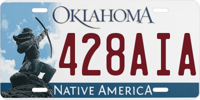 OK license plate 428AIA