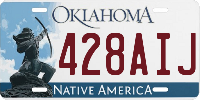 OK license plate 428AIJ