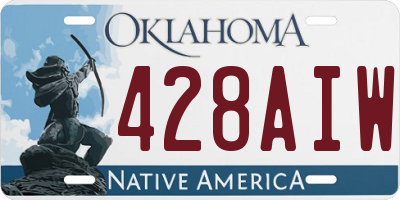 OK license plate 428AIW