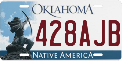 OK license plate 428AJB