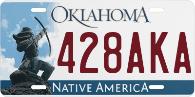 OK license plate 428AKA