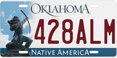 OK license plate 428ALM