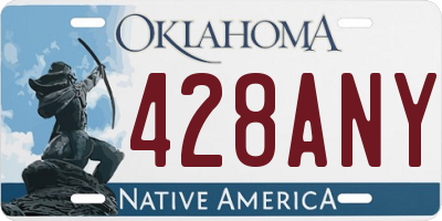 OK license plate 428ANY