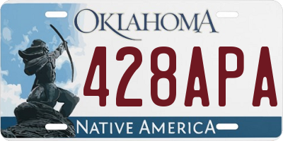 OK license plate 428APA