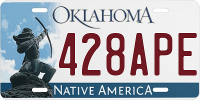 OK license plate 428APE