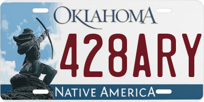 OK license plate 428ARY