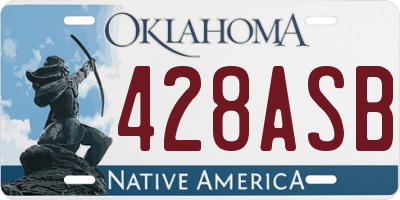OK license plate 428ASB