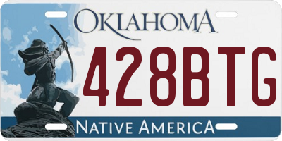 OK license plate 428BTG