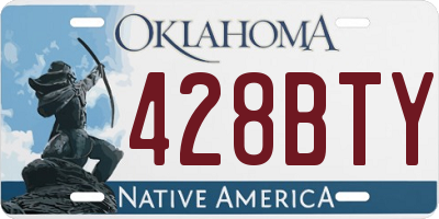 OK license plate 428BTY