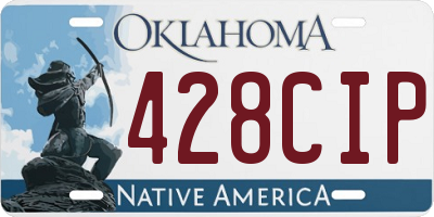 OK license plate 428CIP