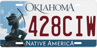 OK license plate 428CIW