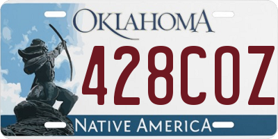 OK license plate 428COZ