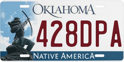 OK license plate 428DPA