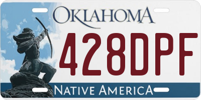 OK license plate 428DPF