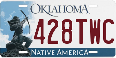 OK license plate 428TWC